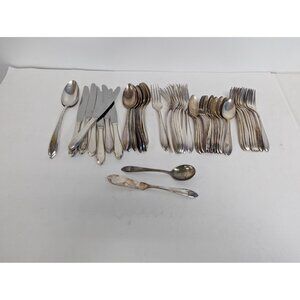 Rogers Silverplate Lufberry Flatware Silverware Set of 51
